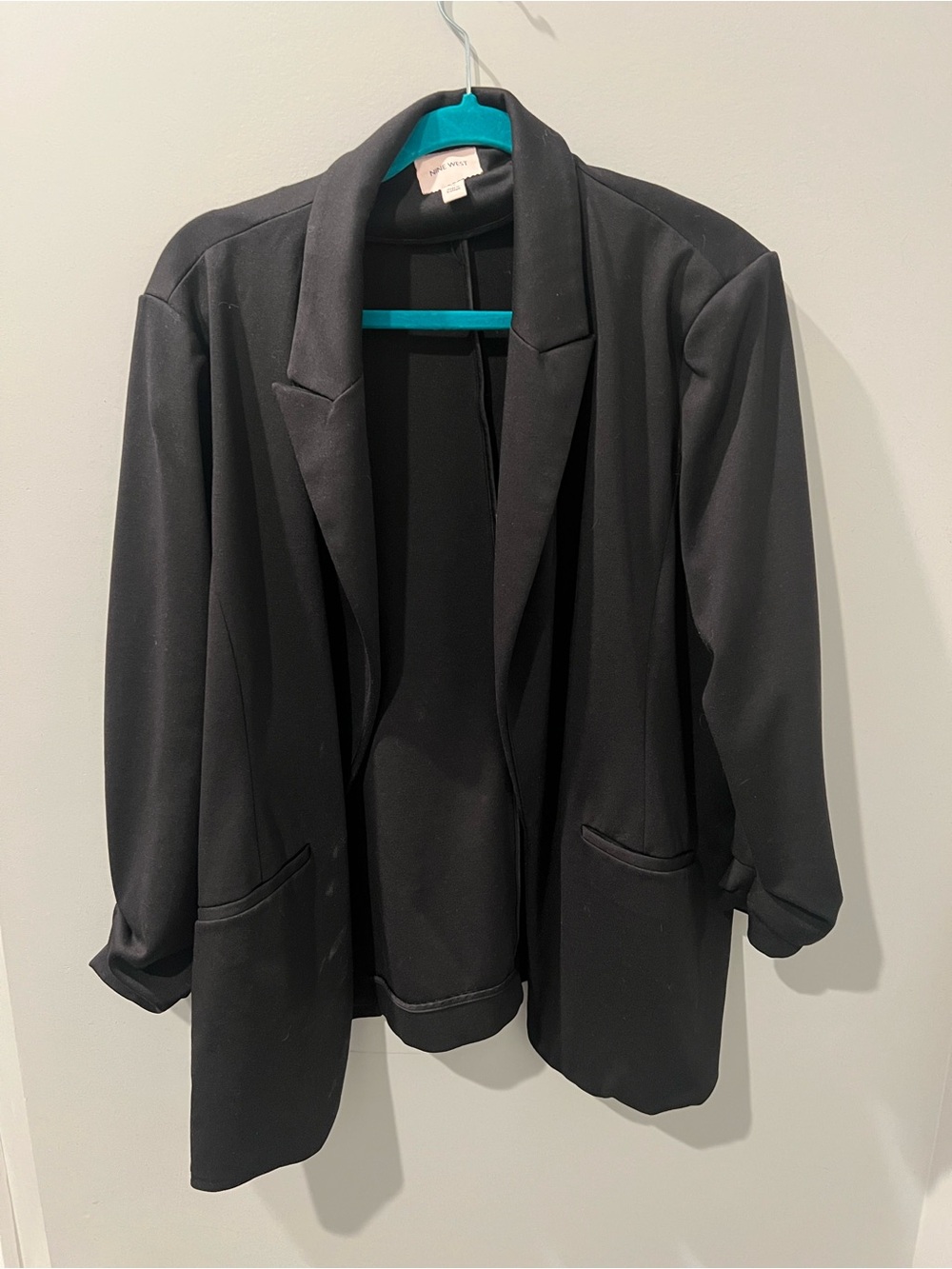 Nine West Black Open-Front Relaxed Blazer